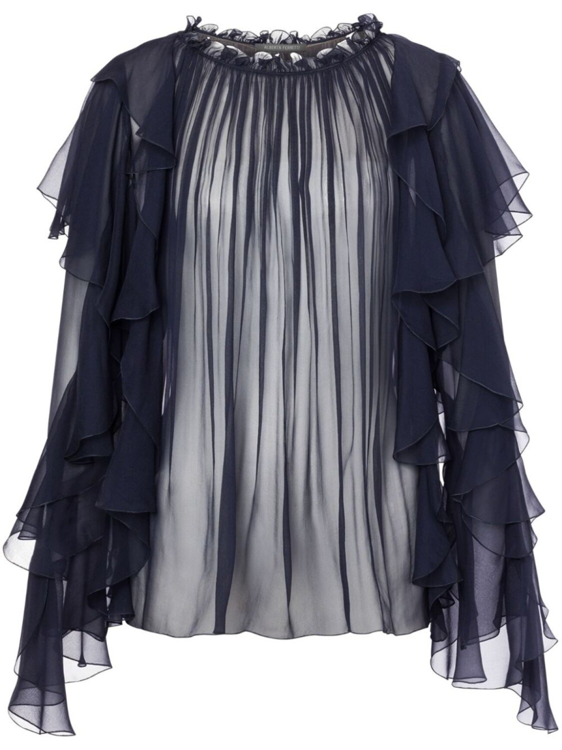 Alberta Ferretti шелковая блузка с оборками, синий
Alberta Ferretti шелковая блузка с оборками, синий