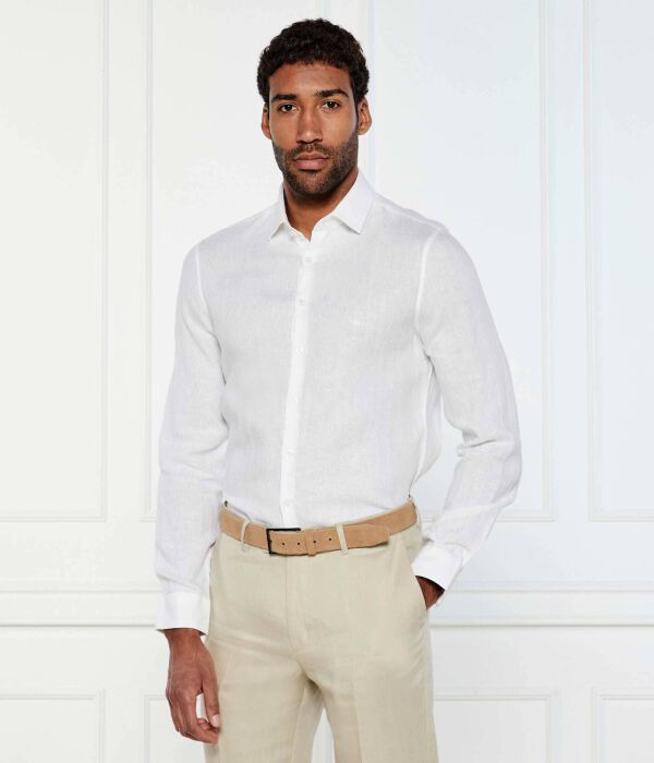 Льняная рубашка Slim fit Calvin Klein, белый 
Льняная рубашка Slim fit Calvin Klein, белый