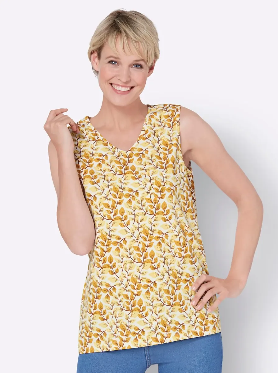 Топ-рубашка Classic Basics, цвет Ecru-Ocker-Bedruckt 
Топ-рубашка Classic Basics, цвет Ecru-Ocker-Bedruckt