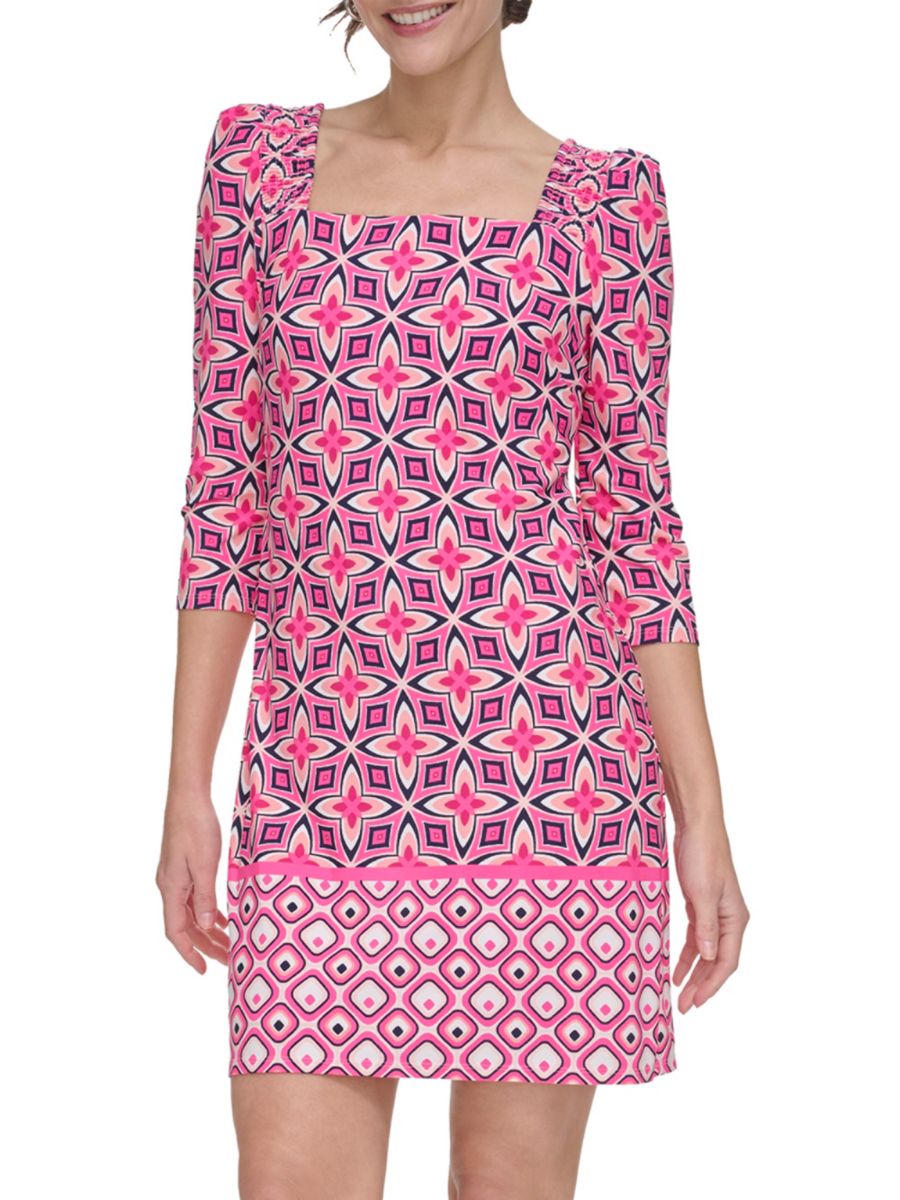 Платье-трапеция из джерси с принтом и рукавами-фонариками Eliza J, розовый
Платье-трапеция из джерси с принтом и рукавами-фонариками Eliza J, розовый