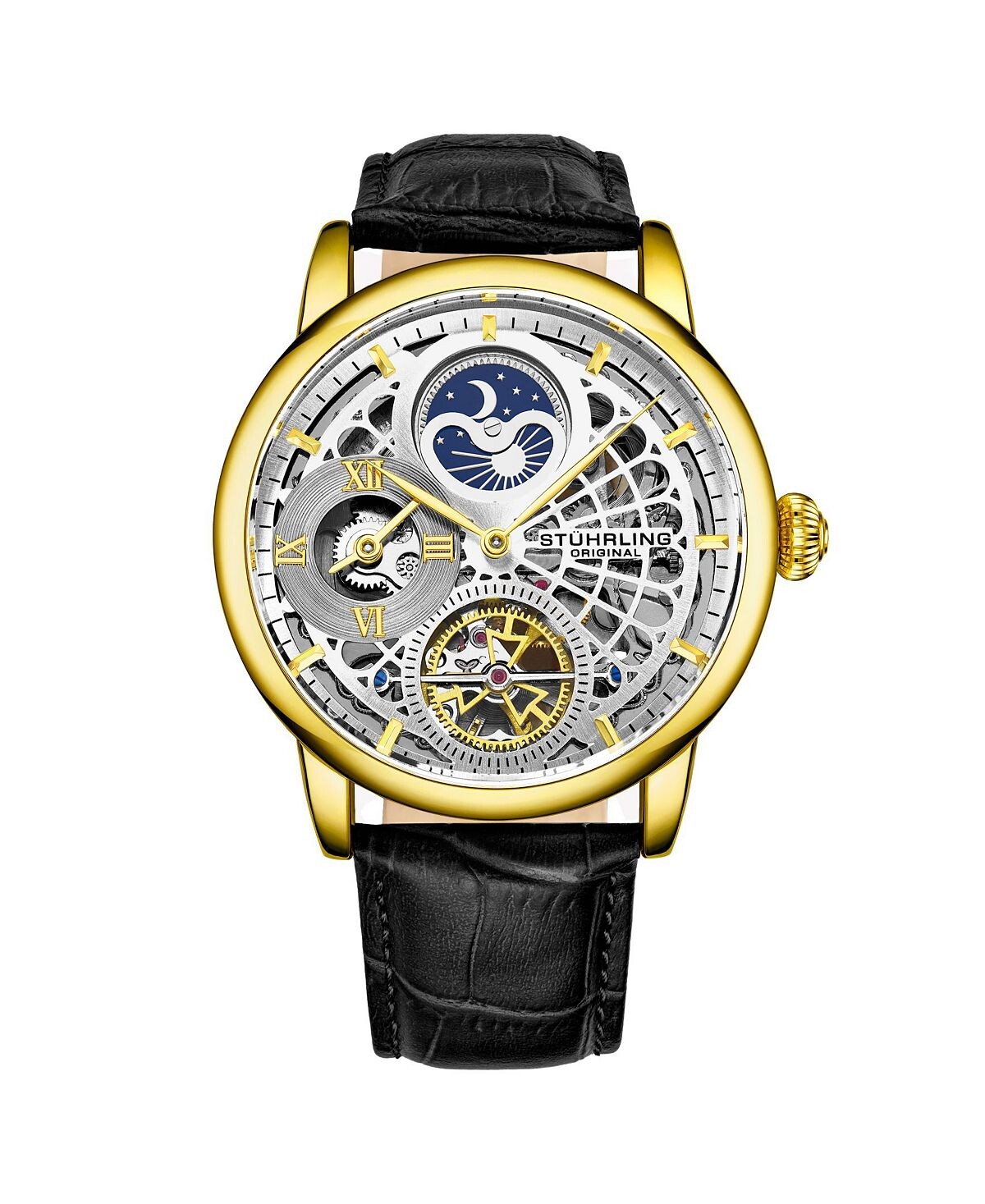 Мужские часы с черным кожаным ремешком, 43 мм Stuhrling
Мужские часы с черным кожаным ремешком, 43 мм Stuhrling