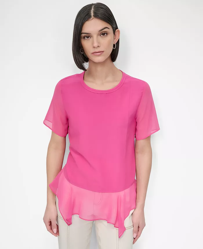 Женская блузка с платочным подолом DKNY, розовый
Женская блузка с платочным подолом DKNY, розовый