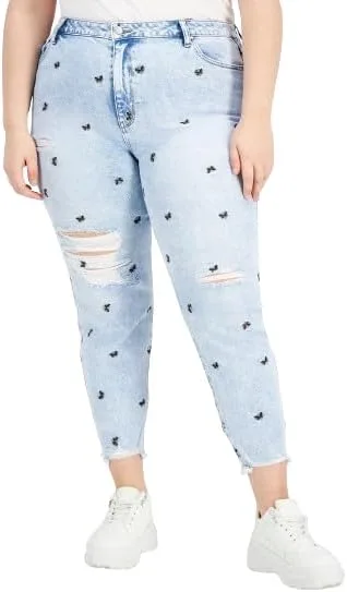 Джинсы Mom с потертостями и вышивкой Tinseltown Trendy Plus Size
Джинсы Mom с потертостями и вышивкой Tinseltown Trendy Plus Size