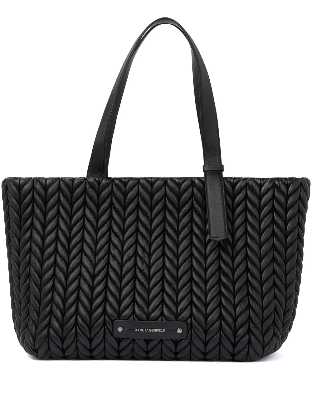 Большая сумка-тоут K/Weave KARL LAGERFELD, черный 
Большая сумка-тоут K/Weave KARL LAGERFELD, черный