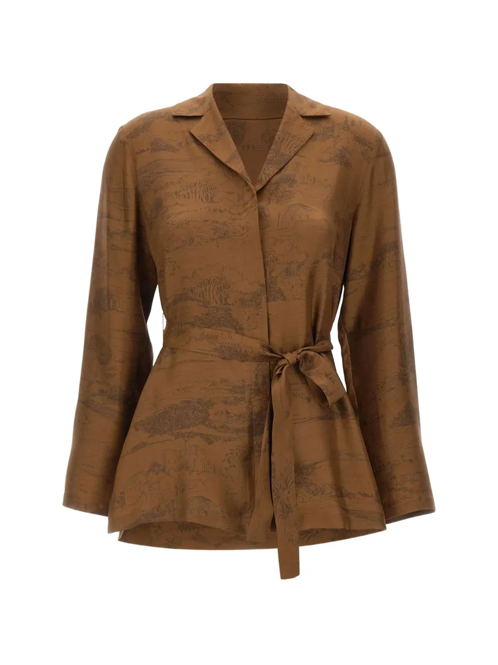 Рубашка Abituro с принтом пейзажа и V-образным вырезом Max Mara, коричневый
Рубашка Abituro с принтом пейзажа и V-образным вырезом Max Mara, коричневый