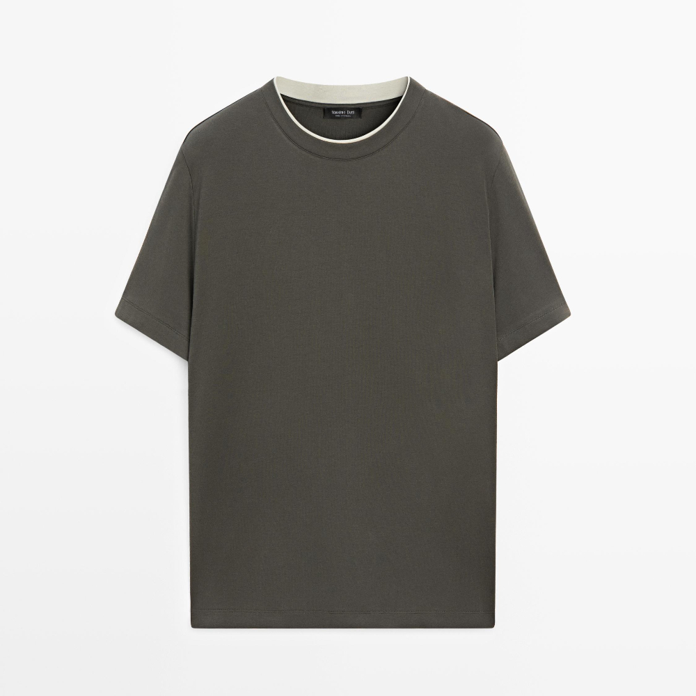 Футболка Massimo Dutti Short Sleeve Cotton, хаки
Футболка Massimo Dutti Short Sleeve Cotton, хаки