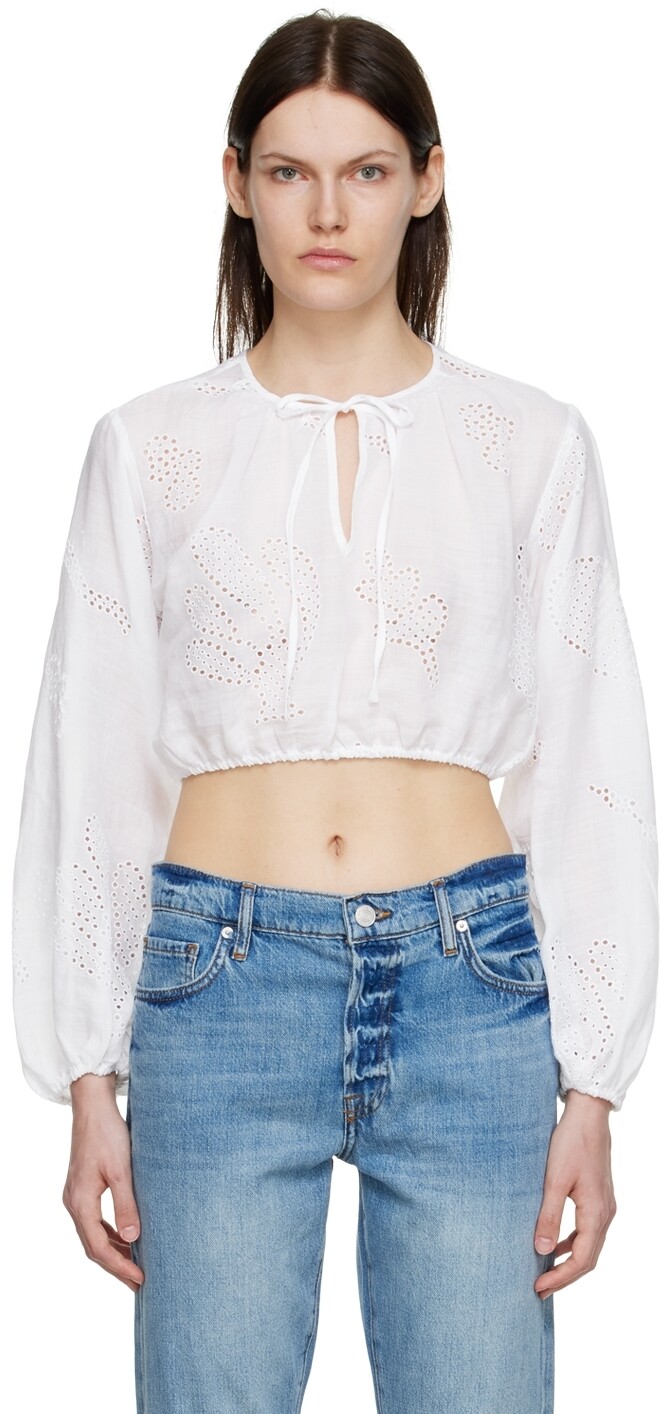 Белая блузка с рами FRAME
Белая блузка с рами FRAME