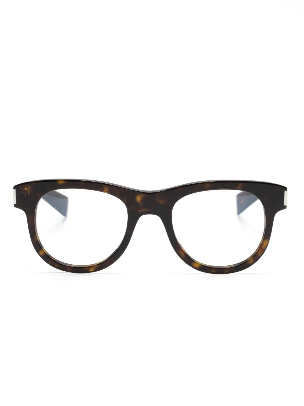 Очки в круглой оправе черепаховой расцветки Saint Laurent Eyewear, коричневый
Очки в круглой оправе черепаховой расцветки Saint Laurent Eyewear, коричневый