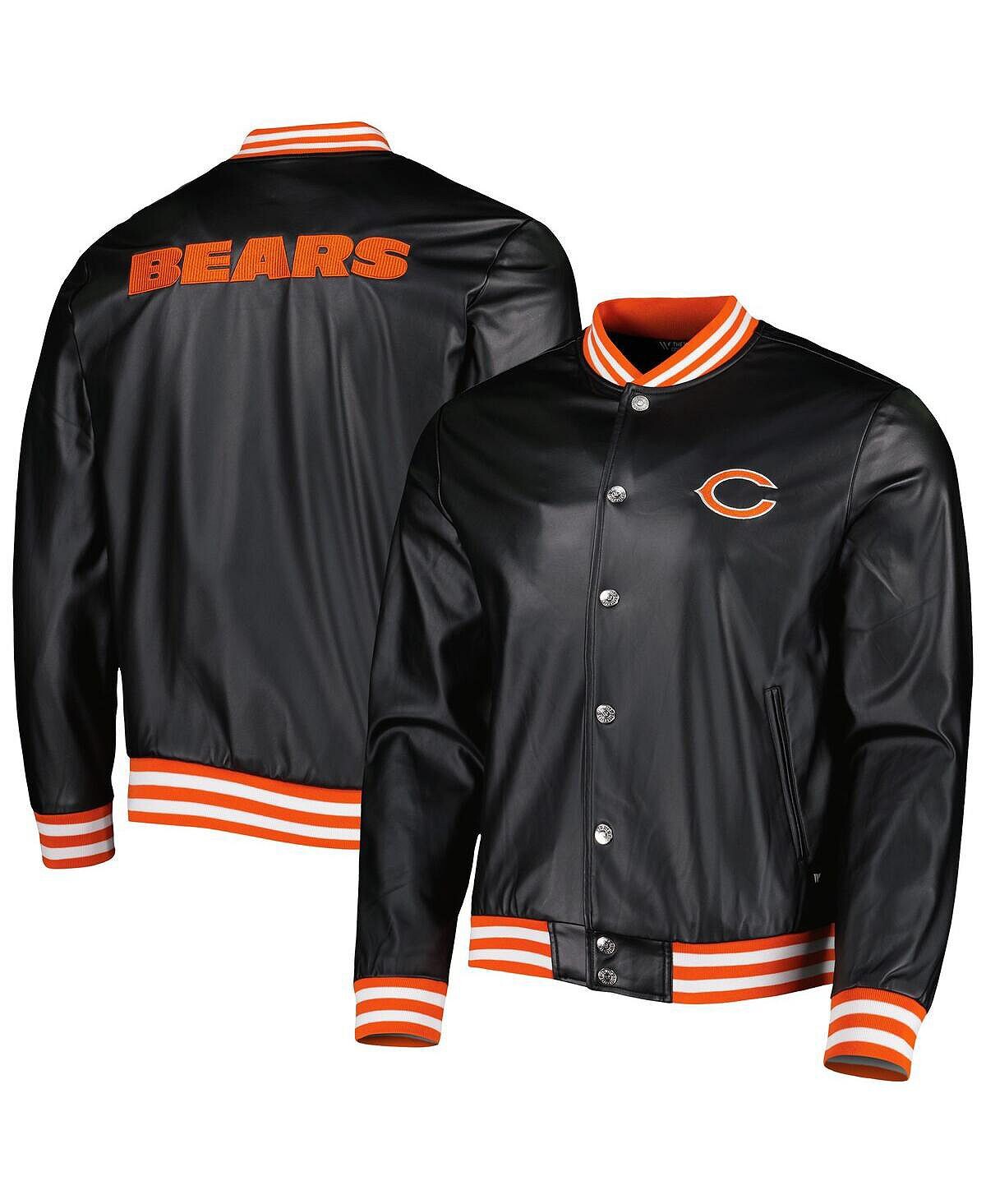 Мужская черная куртка-бомбер с эффектом металлик chicago bears на застежках The Wild Collective, черный
Мужская черная куртка-бомбер с эффектом металлик chicago bears на застежках The Wild Collective, черный