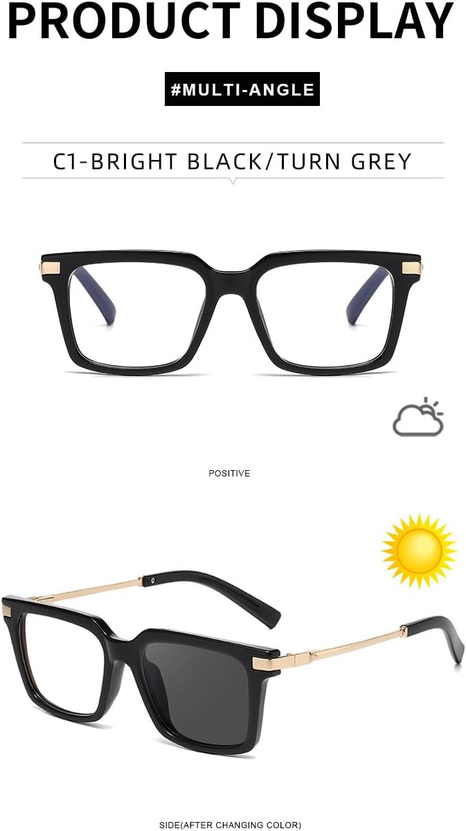 Мужские квадратные фотохромные солнцезащитные очки — линзы-хамелеоны европейского и американского стиля, защита от УФ-излучения, модная оправа для вождения и повседневного использования — C5 Generic, C5
Мужские квадратные фотохромные солнцезащитные очки — линзы-хамелеоны европейского и американского стиля, защита от УФ-излучения, модная оправа для вождения и повседневного использования — C5 Generic, C5