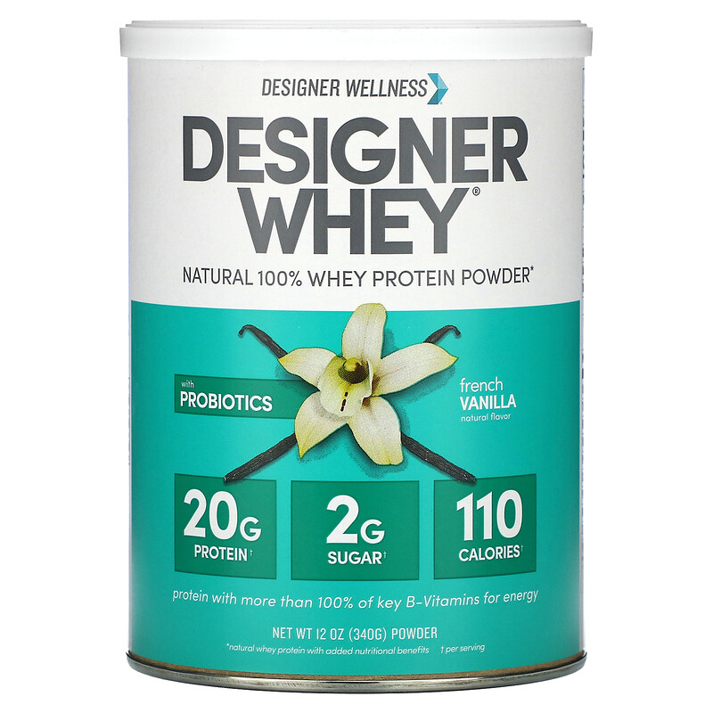 Designer Wellness, Designer Whey, натуральный 100%-ный сывороточный белок, французская ваниль, 340 г
Designer Wellness, Designer Whey, натуральный 100%-ный сывороточный белок, французская ваниль, 340 г