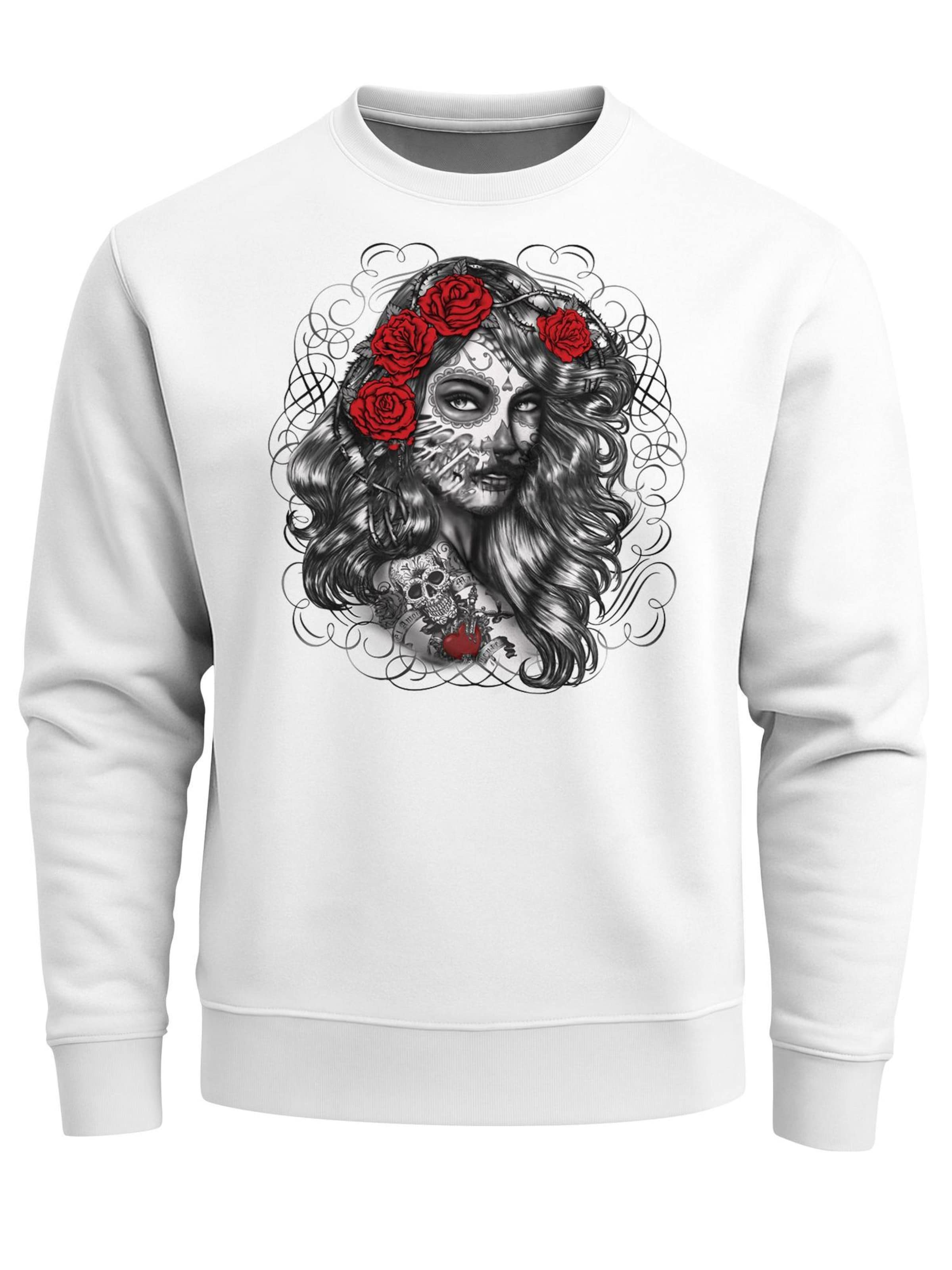 Neverless Свитшот 'Day of Dead' в белом цвете
Neverless Свитшот 'Day of Dead' в белом цвете