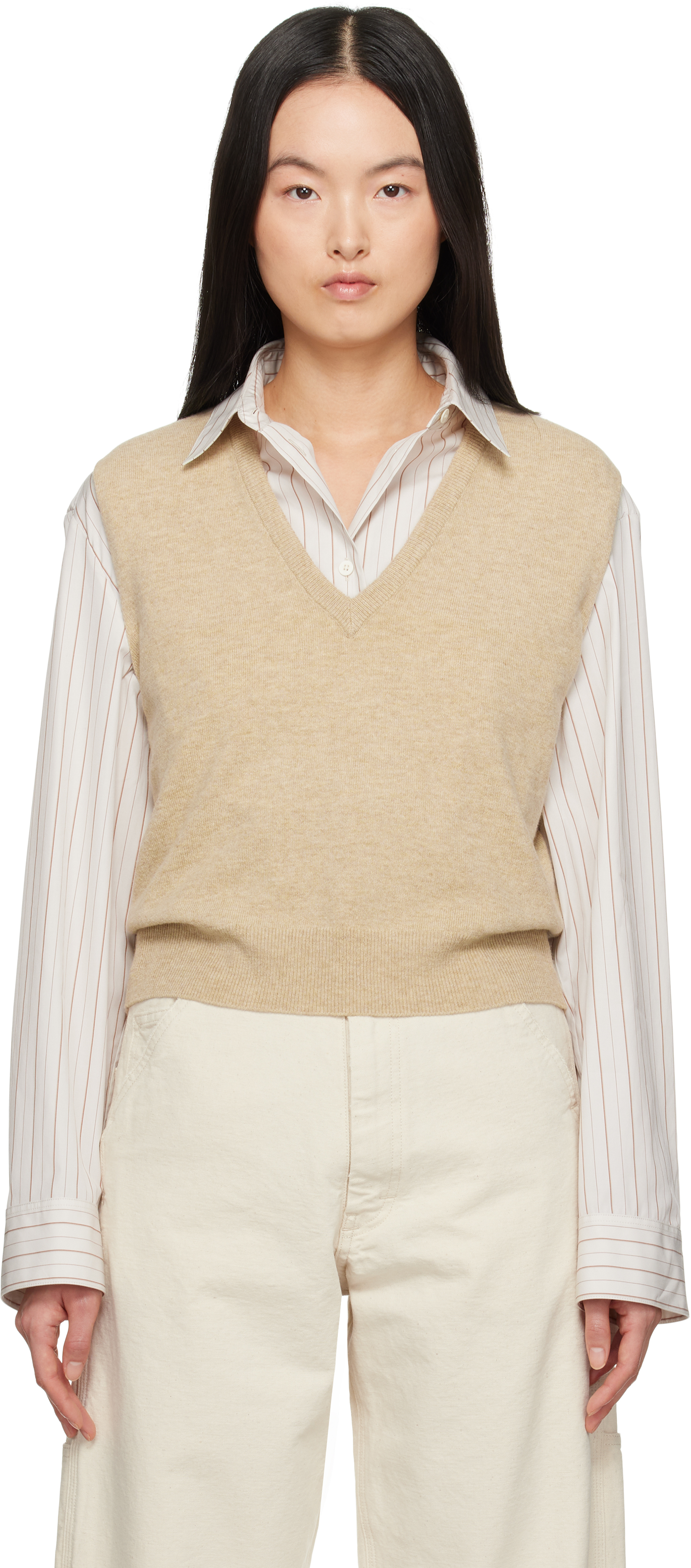 Бежевый вязаный жилет Maison Margiela
Бежевый вязаный жилет Maison Margiela