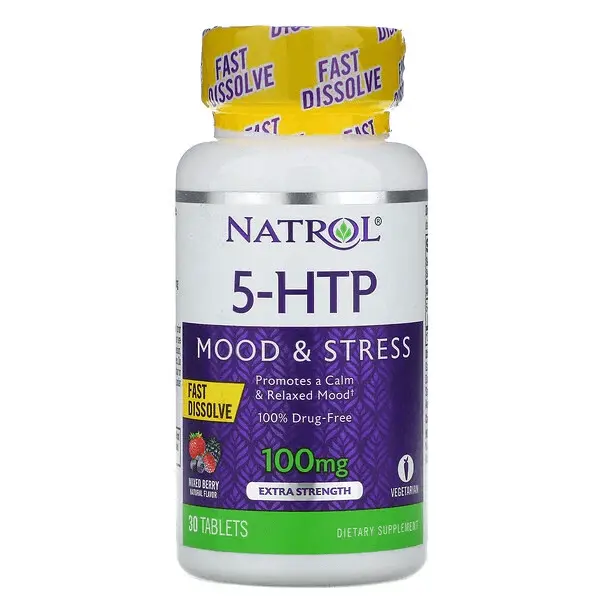 5-HTP, быстрорастворимый, особо эффективный, вкус диких ягод, 100 мг, 30 таблеток, Natrol
5-HTP, быстрорастворимый, особо эффективный, вкус диких ягод, 100 мг, 30 таблеток, Natrol