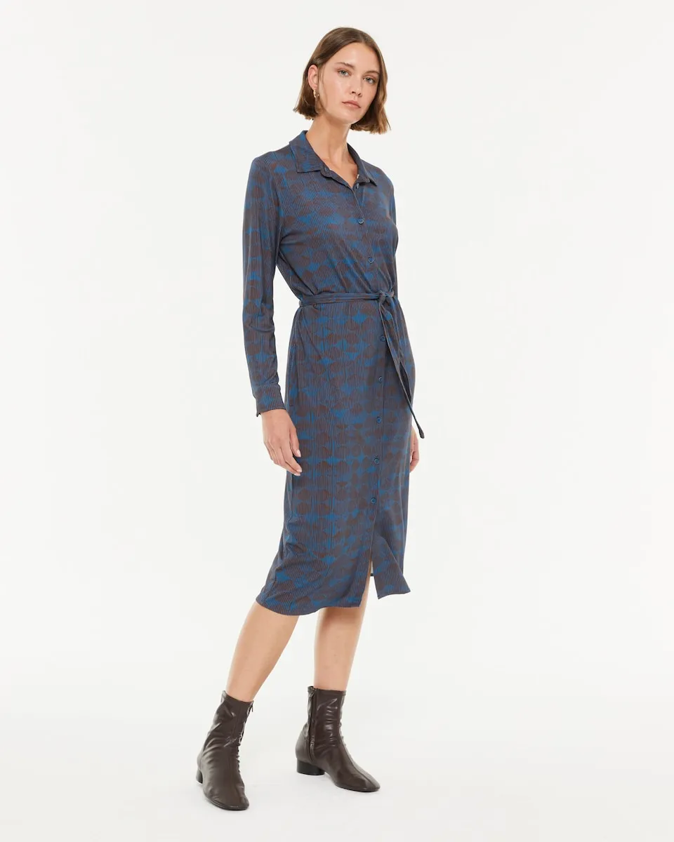 Длинное платье из трикотажа с круглым вырезом и поясом Paz Torras, синий
Длинное платье из трикотажа с круглым вырезом и поясом Paz Torras, синий