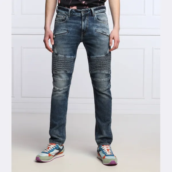 Мотоциклетные джинсы узкого кроя с защипами на складках Guess, синий
Мотоциклетные джинсы узкого кроя с защипами на складках Guess, синий