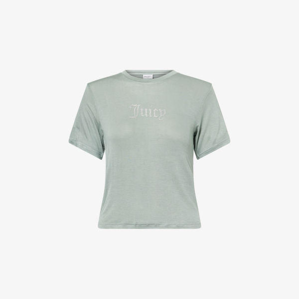 Футболка Juicy Couture с круглым вырезом и стразами, зеленый
Футболка Juicy Couture с круглым вырезом и стразами, зеленый