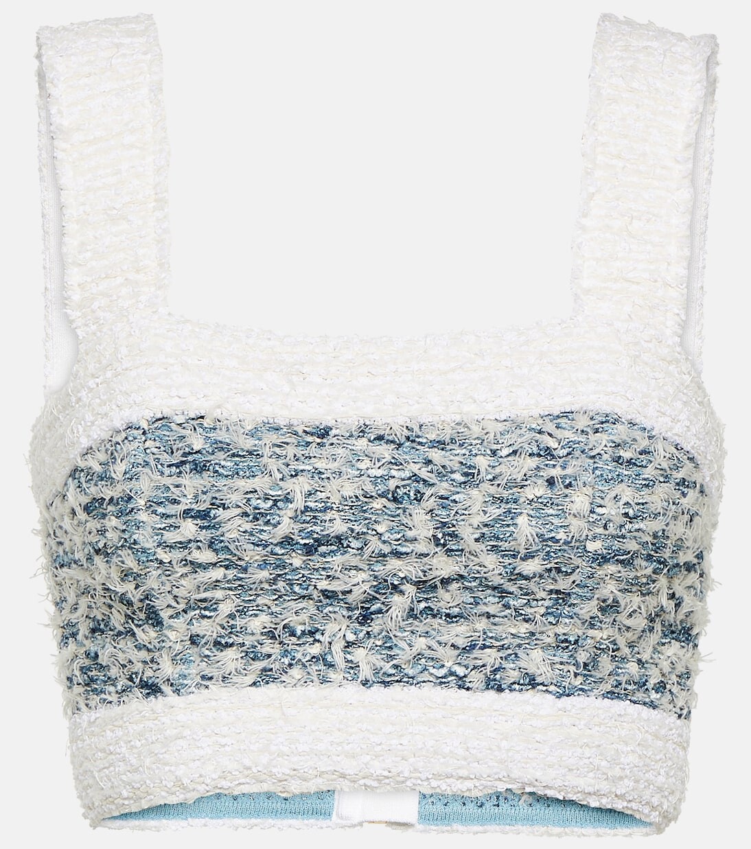 Твидовый джинсовый укороченный топ Balmain, мультиколор 
Твидовый джинсовый укороченный топ Balmain, мультиколор