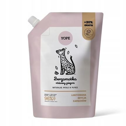 Сменный блок жидкого мыла «Бергамот и розовый перец», 600 мл. Yope
Сменный блок жидкого мыла «Бергамот и розовый перец», 600 мл. Yope