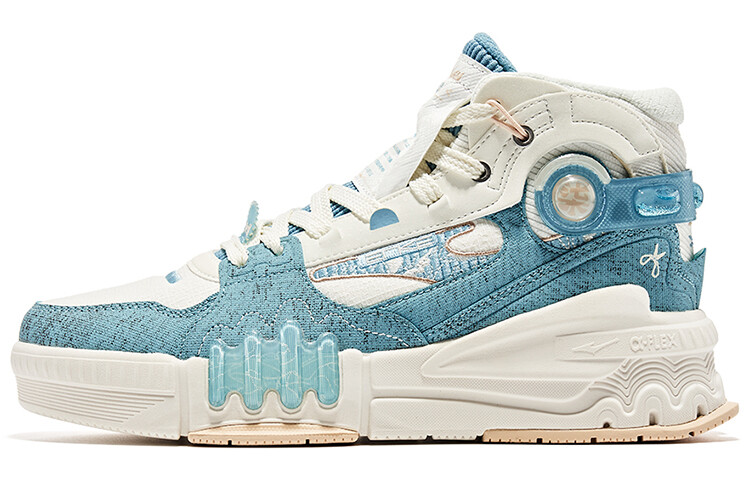 Кеды, скейтборд обувь женская высокая белый/синий Erke
Кеды, скейтборд обувь женская высокая белый/синий Erke