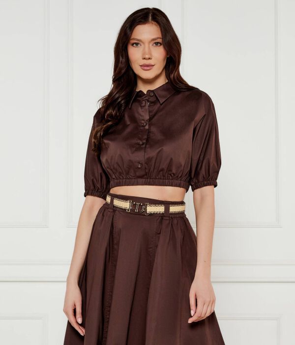 Рубашка Cropped fit Twinset, коричневый
Рубашка Cropped fit Twinset, коричневый