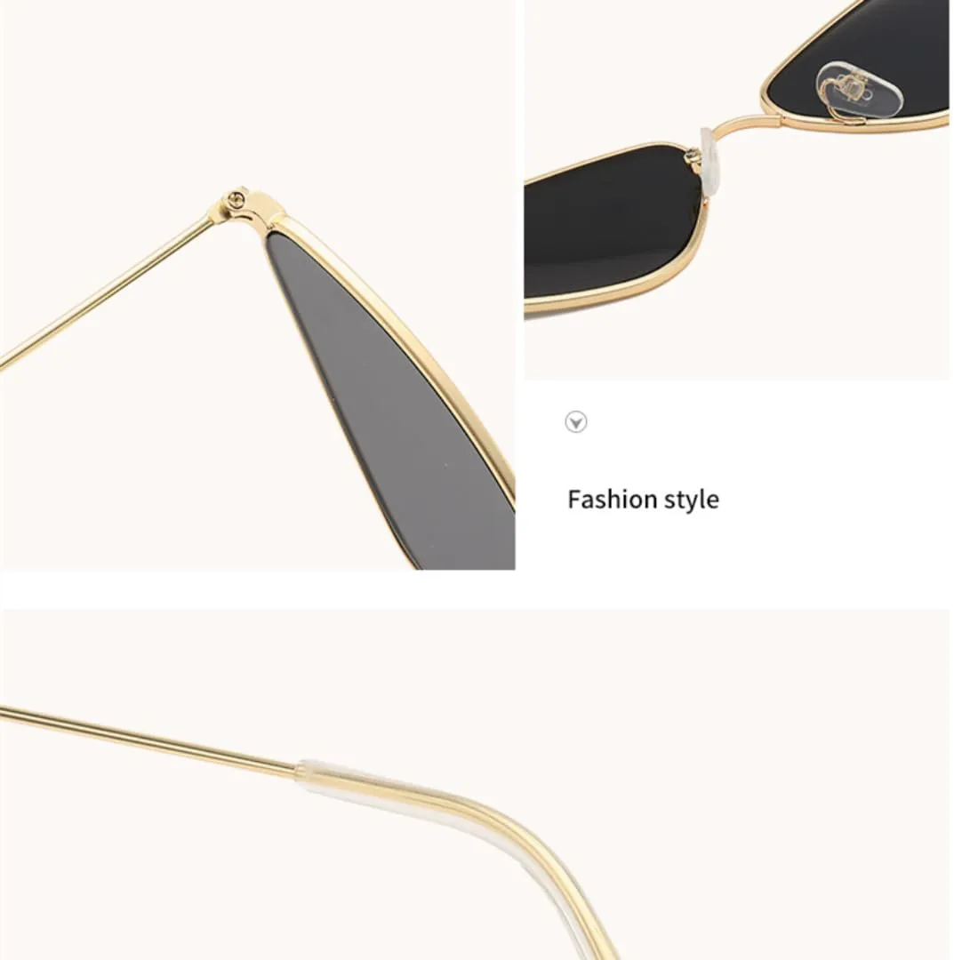 Маленькие солнцезащитные очки в треугольной металлической оправе для женщин, винтажный стиль, модные, качественные, защита от УФ-излучения UV400 TKKTLLT, Gold Green
Маленькие солнцезащитные очки в треугольной металлической оправе для женщин, винтажный стиль, модные, качественные, защита от УФ-излучения UV400 TKKTLLT, Gold Green