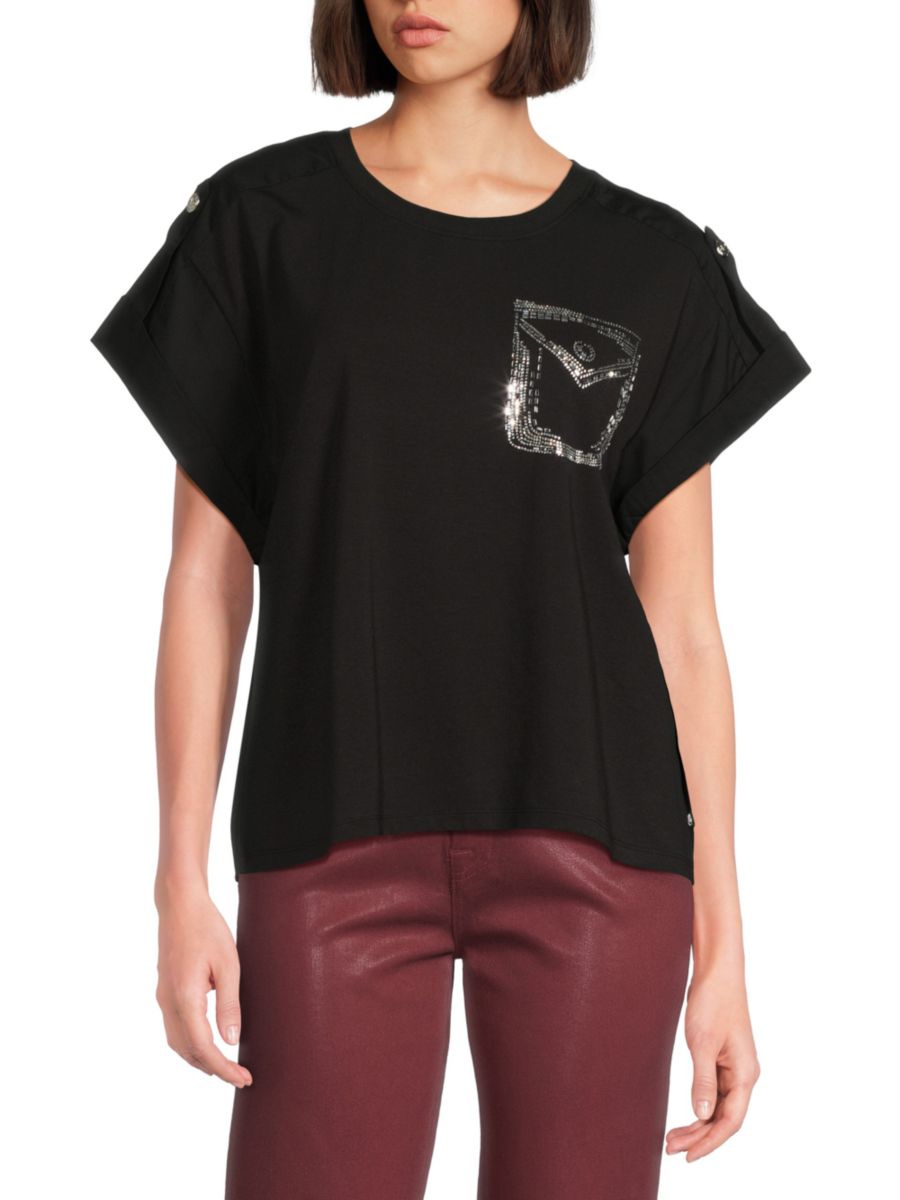 Топ с декорированным карманом Karl Lagerfeld Paris, черный
Топ с декорированным карманом Karl Lagerfeld Paris, черный