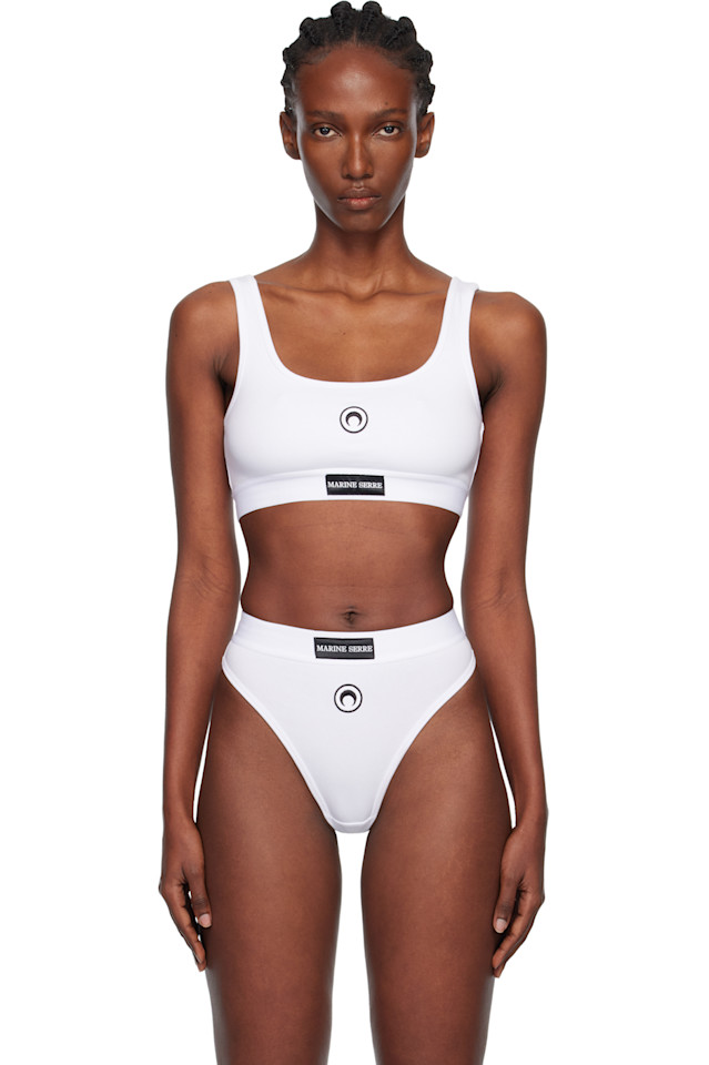 Бюстгальтер из эластичного трикотажа с логотипом «Луна» Marine Serre, белый
Бюстгальтер из эластичного трикотажа с логотипом «Луна» Marine Serre, белый