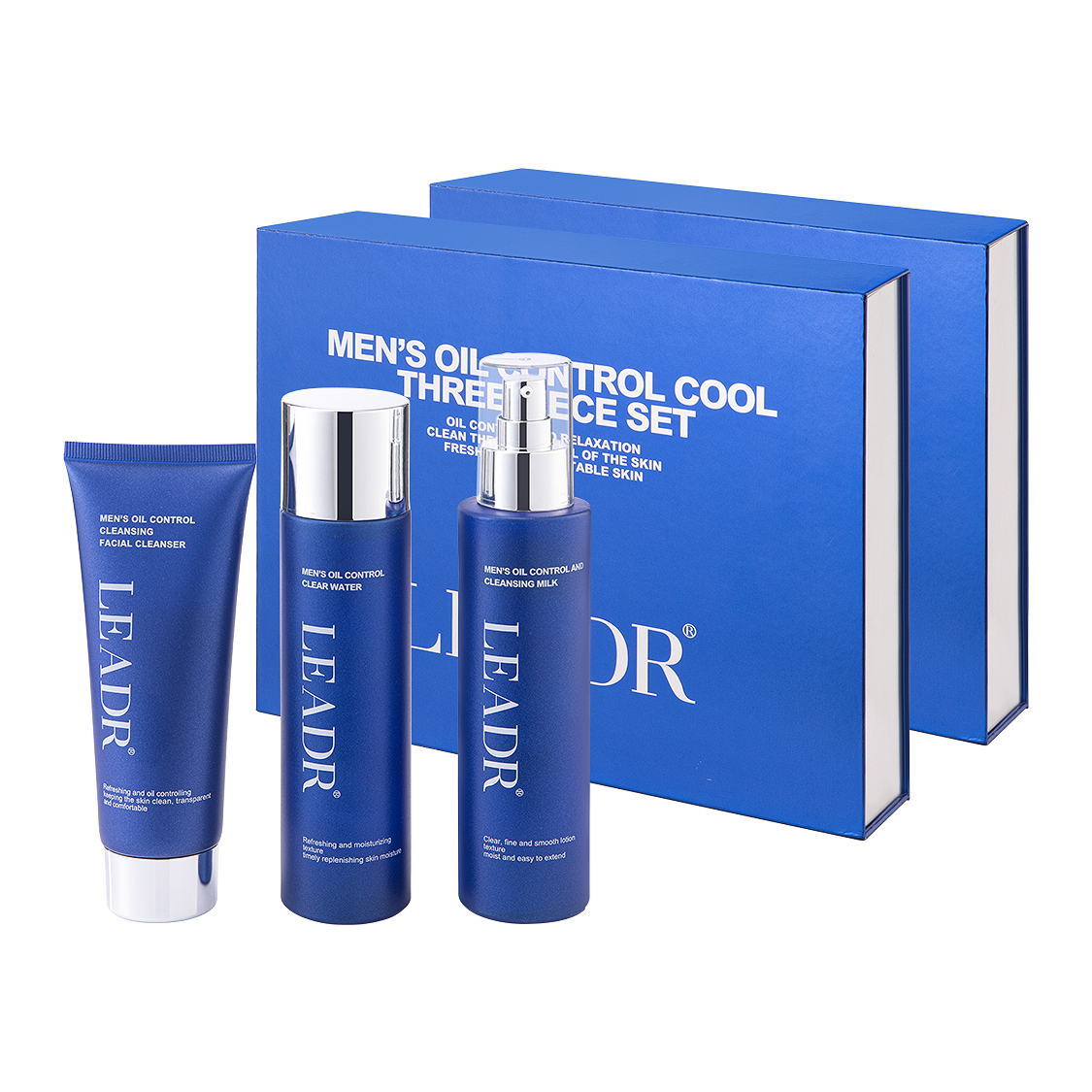 Мужской набор для ухода за кожей против жирного блеска и освежения освежающий и контролирующий жирность комплект из трех предметов LEADR
Мужской набор для ухода за кожей против жирного блеска и освежения освежающий и контролирующий жирность комплект из трех предметов LEADR