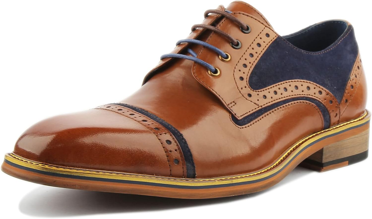 Мужские кожаные туфли-дерби с брогированием JUSTINREESS England Dennis, удобный и аутентичный дизайн Justin Reece, синий/коричневый
Мужские кожаные туфли-дерби с брогированием JUSTINREESS England Dennis, удобный и аутентичный дизайн Justin Reece, синий/коричневый