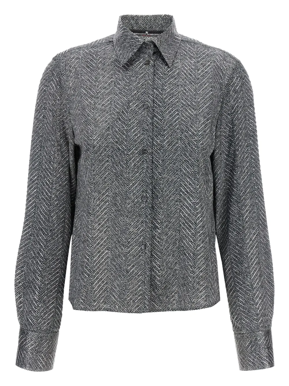 Рубашка с узором «елочка», украшенная стразами Ermanno Scervino, серый
Рубашка с узором «елочка», украшенная стразами Ermanno Scervino, серый