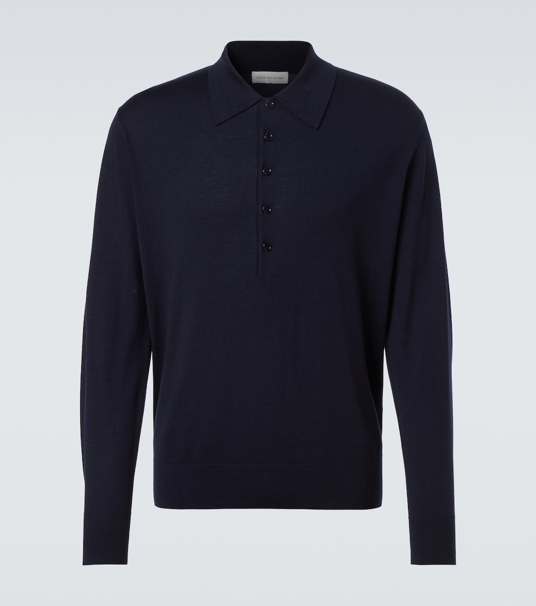 Шерстяной свитер-поло Dries Van Noten, темно-синий
Шерстяной свитер-поло Dries Van Noten, темно-синий