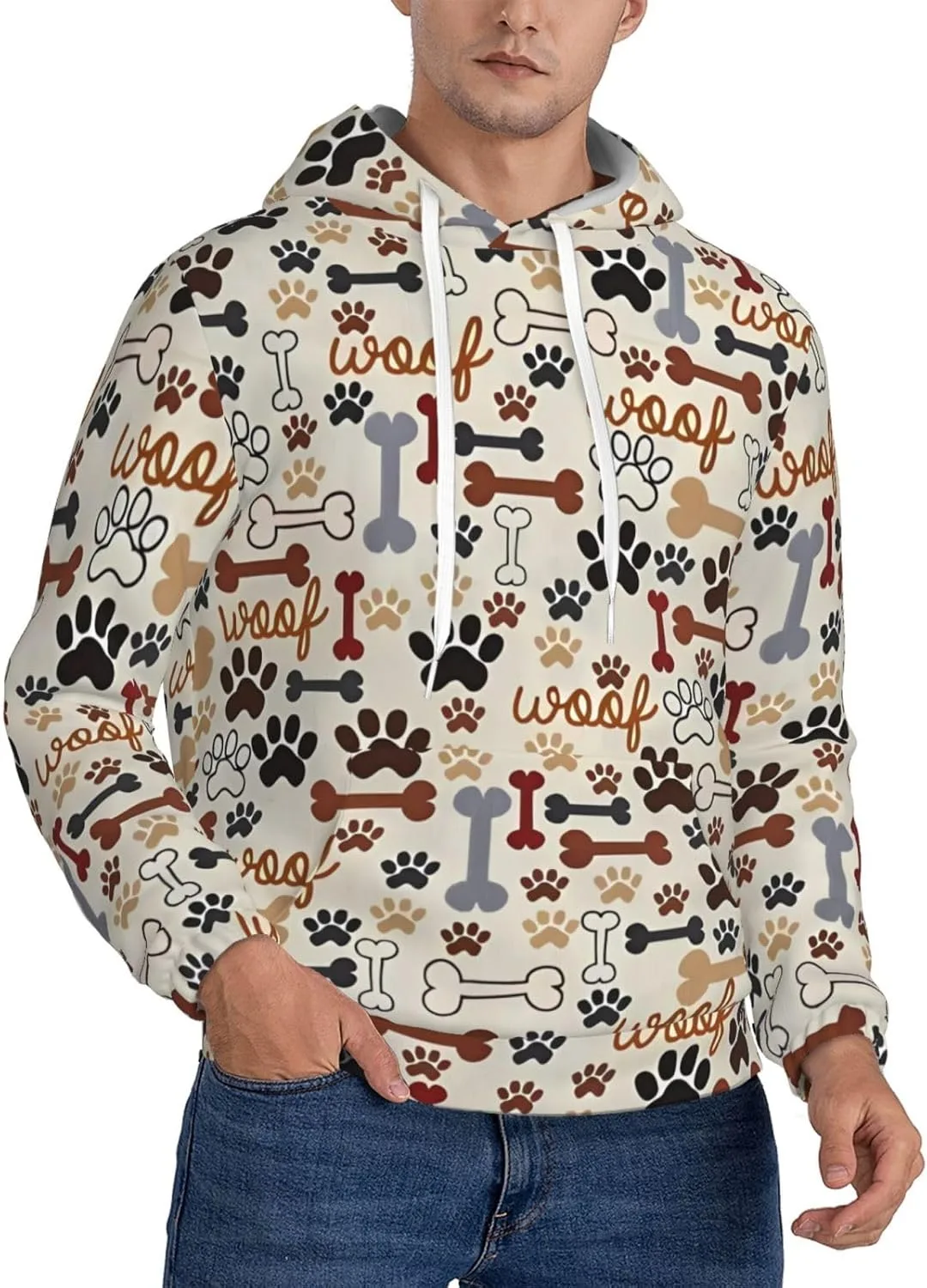 Мужская флисовая толстовка с капюшоном - мягкая теплая модель с принтом кости и лапы и карманом SSYGHT
Мужская флисовая толстовка с капюшоном - мягкая теплая модель с принтом кости и лапы и карманом SSYGHT