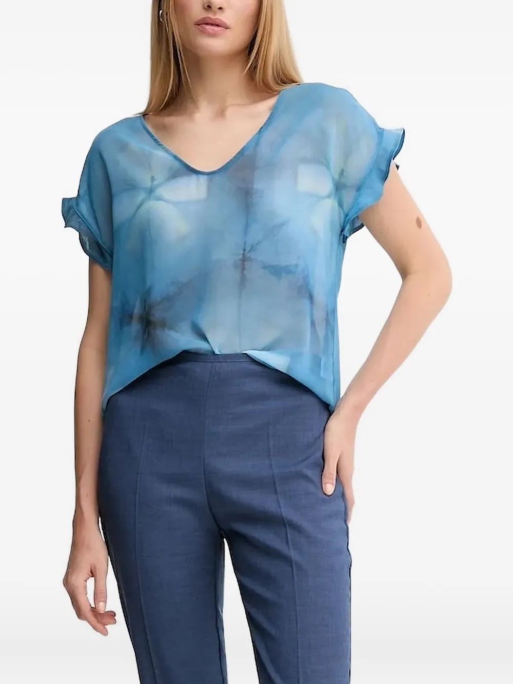 Блузка с абстрактным принтом Sandro Ferrone, синий
Блузка с абстрактным принтом Sandro Ferrone, синий