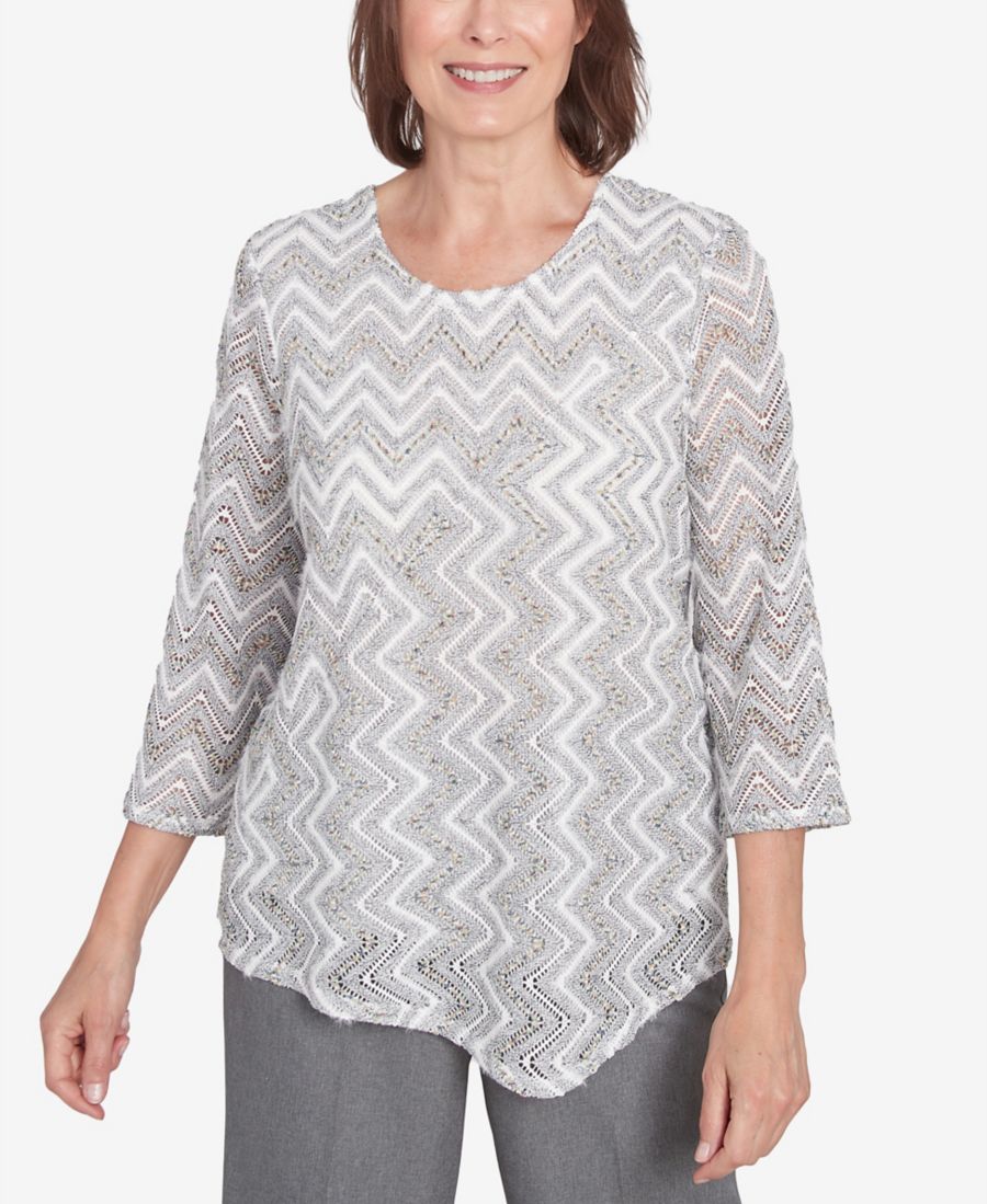 Женская блузка Copenhagen с круглым вырезом и волнистыми полосками Alfred Dunner, Grey Multi
Женская блузка Copenhagen с круглым вырезом и волнистыми полосками Alfred Dunner, Grey Multi