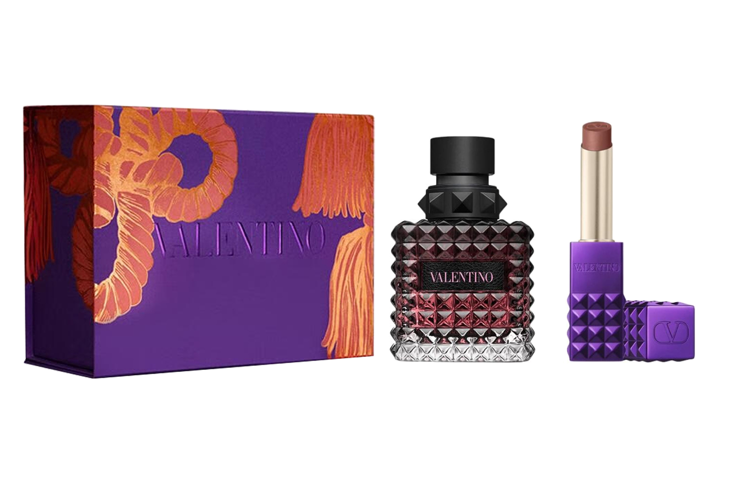 Valentino Новогодний лимитированный набор Adventure Miss Wilderness Purple Stud помада и духи Jasmine 30мл+2,3г/50мл+2,3г
Valentino Новогодний лимитированный набор Adventure Miss Wilderness Purple Stud помада и духи Jasmine 30мл+2,3г/50мл+2,3г