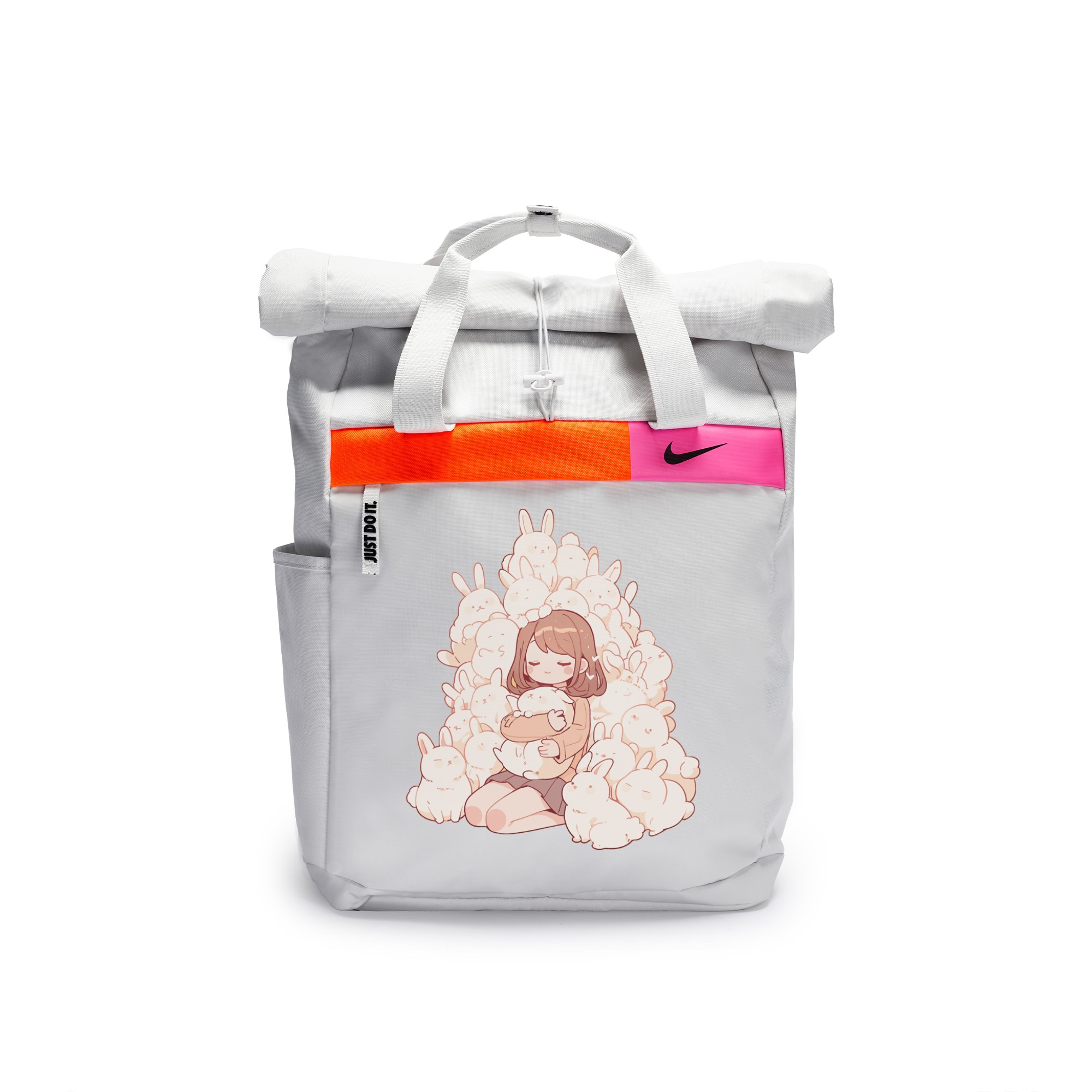 Nike Полиэстеровый граффити рюкзак повседневный унисекс светло-серебристый серый, Rabbit Girl
Nike Полиэстеровый граффити рюкзак повседневный унисекс светло-серебристый серый, Rabbit Girl