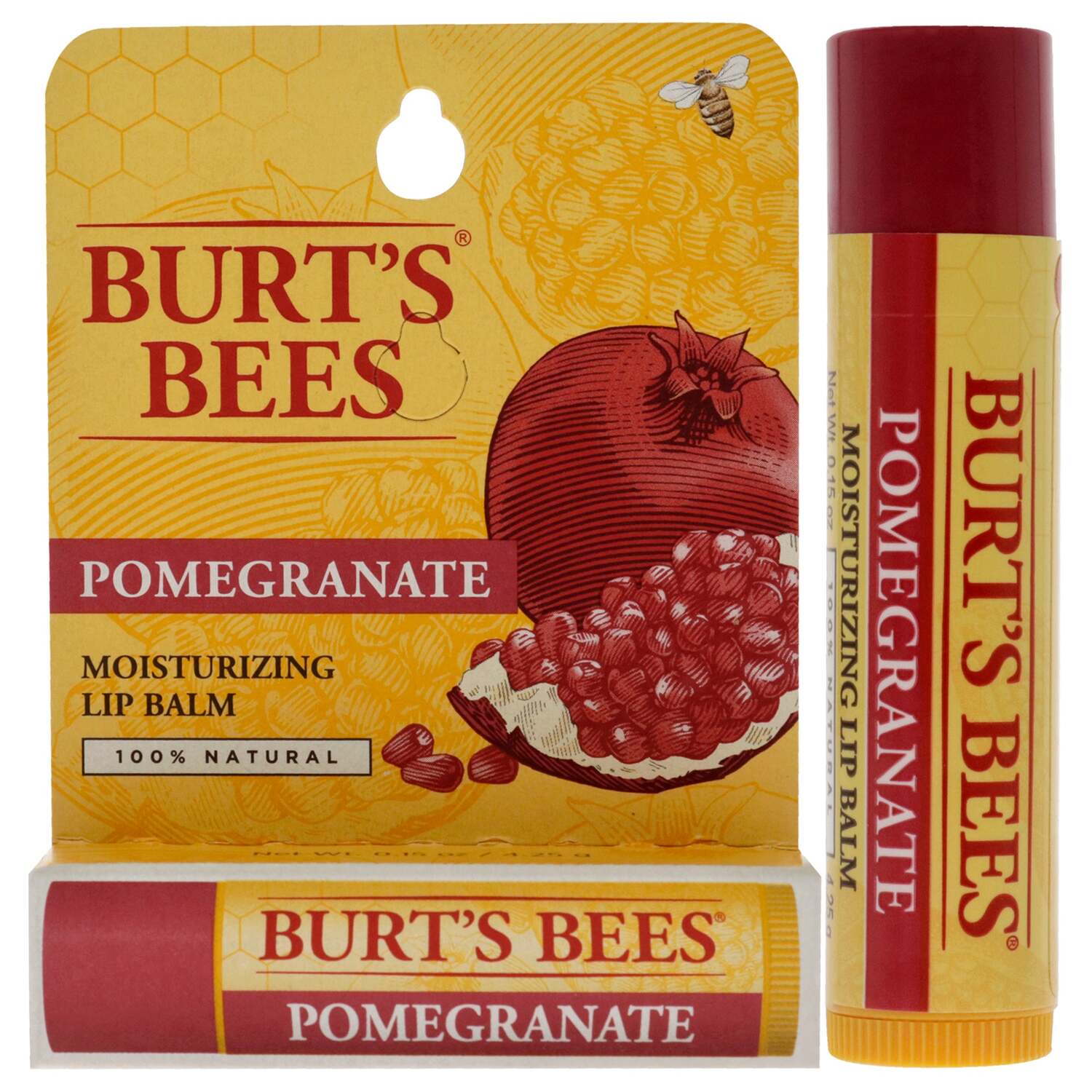 Увлажняющий бальзам для губ с ароматом граната от Burts Bees в блистерной упаковке, подходит как для мужчин, так и для женщин - 0,15 унции (34 г), прозрачный
Увлажняющий бальзам для губ с ароматом граната от Burts Bees в блистерной упаковке, подходит как для мужчин, так и для женщин - 0,15 унции (34 г), прозрачный