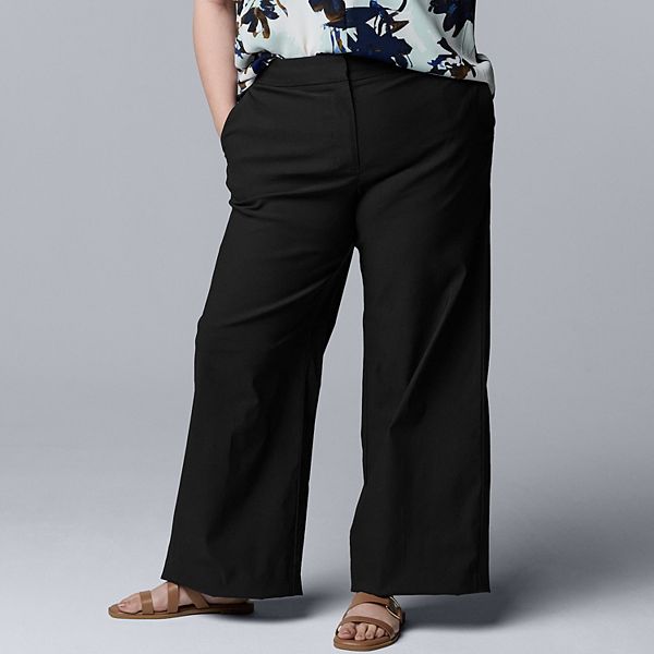 Plus size брюки широкого кроя из люксового твила Simply Vera Vera Wang, Black
Plus size брюки широкого кроя из люксового твила Simply Vera Vera Wang, Black
