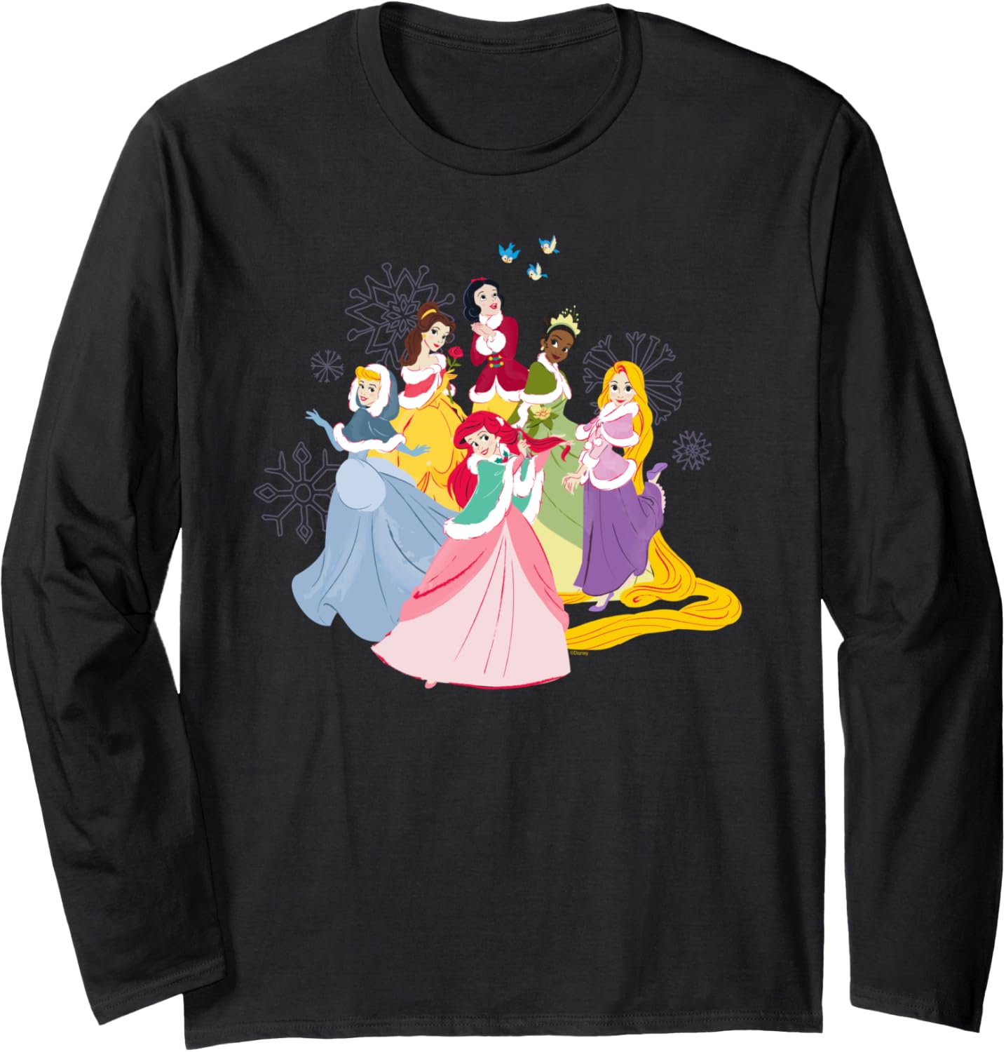 Футболка с длинными рукавами Disney Princess для зимних праздников, черная
Футболка с длинными рукавами Disney Princess для зимних праздников, черная