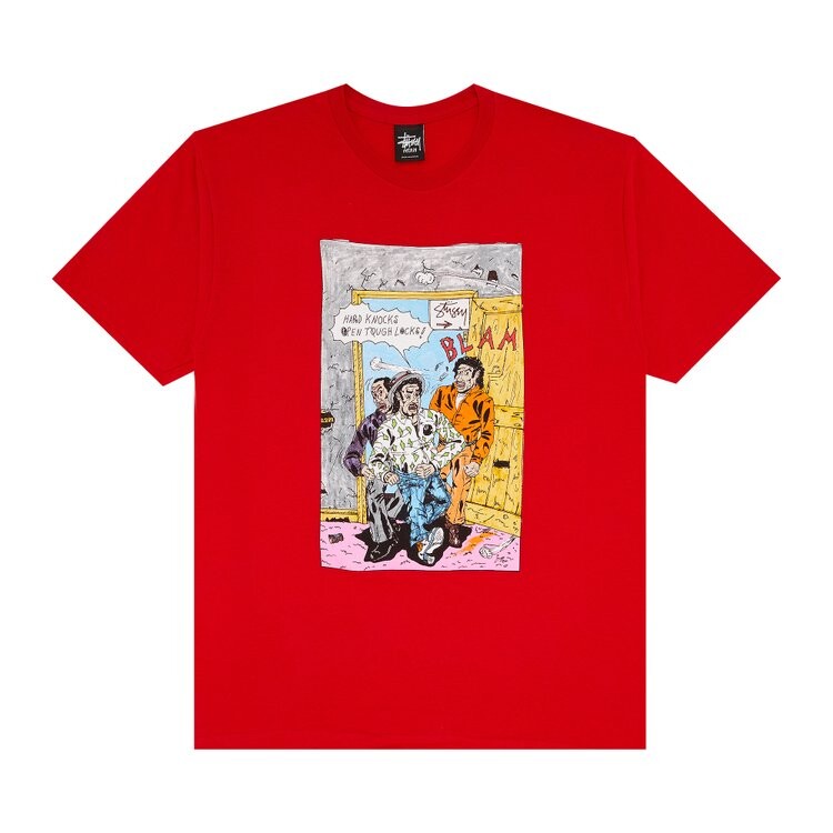 Футболка Stussy x Real Deal Hard Knocks 'Red', красный 
Футболка Stussy x Real Deal Hard Knocks 'Red', красный