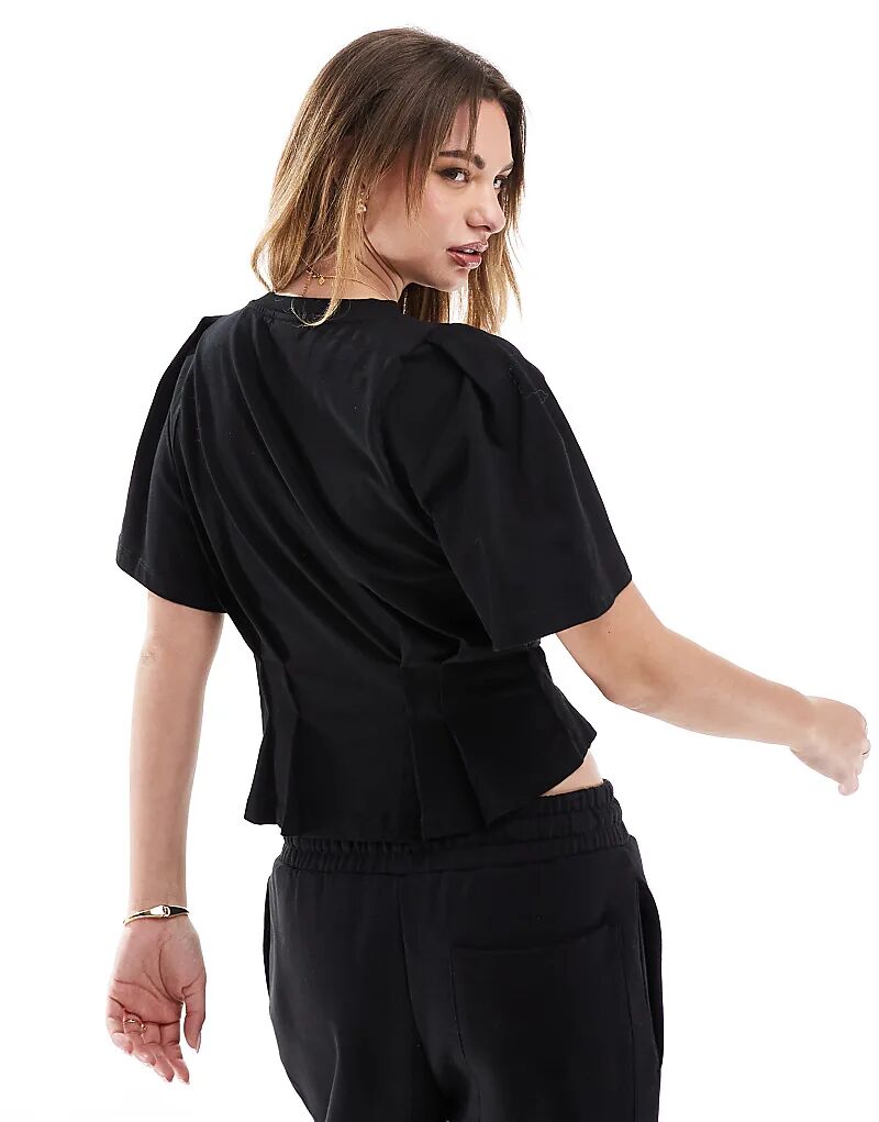 Футболка с короткими рукавами и корсетной талией черного цвета со швами ASOS DESIGN
Футболка с короткими рукавами и корсетной талией черного цвета со швами ASOS DESIGN