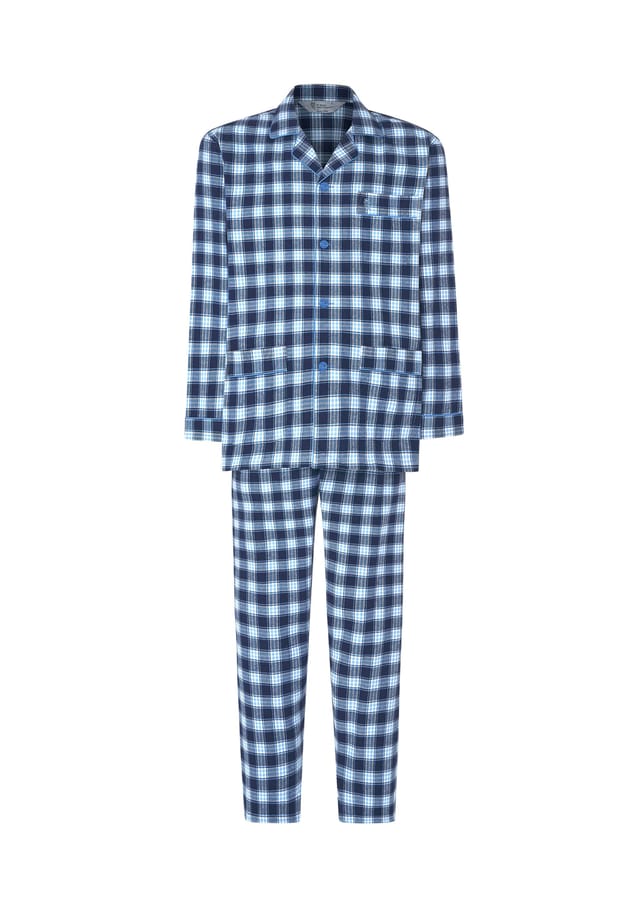 Зимняя пижама с воротником-лацканами из фланелевой ткани из хлопка в клетку El Búho Nocturno, синий
Зимняя пижама с воротником-лацканами из фланелевой ткани из хлопка в клетку El Búho Nocturno, синий