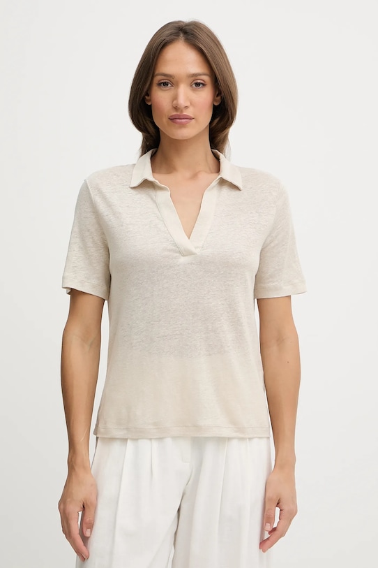 Льняная поло United Colors Of Benetton, бежевый
Льняная поло United Colors Of Benetton, бежевый