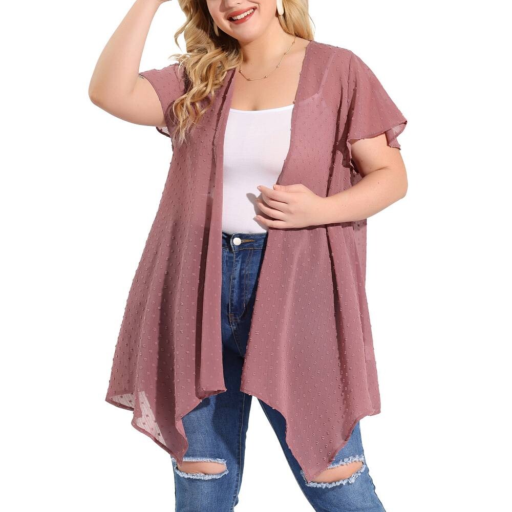 Женские кардиганы больших размеров с расклешенными рукавами, элегантный кардиган в швейцарский горошек с высоким и низким вырезом Agnes Orinda, фиолетовый
Женские кардиганы больших размеров с расклешенными рукавами, элегантный кардиган в швейцарский горошек с высоким и низким вырезом Agnes Orinda, фиолетовый