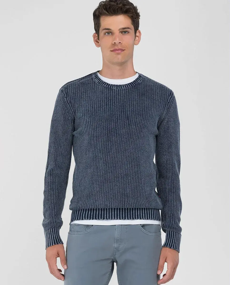 Мужской свитер с длинными рукавами и круглым вырезом Replay, синий
Мужской свитер с длинными рукавами и круглым вырезом Replay, синий