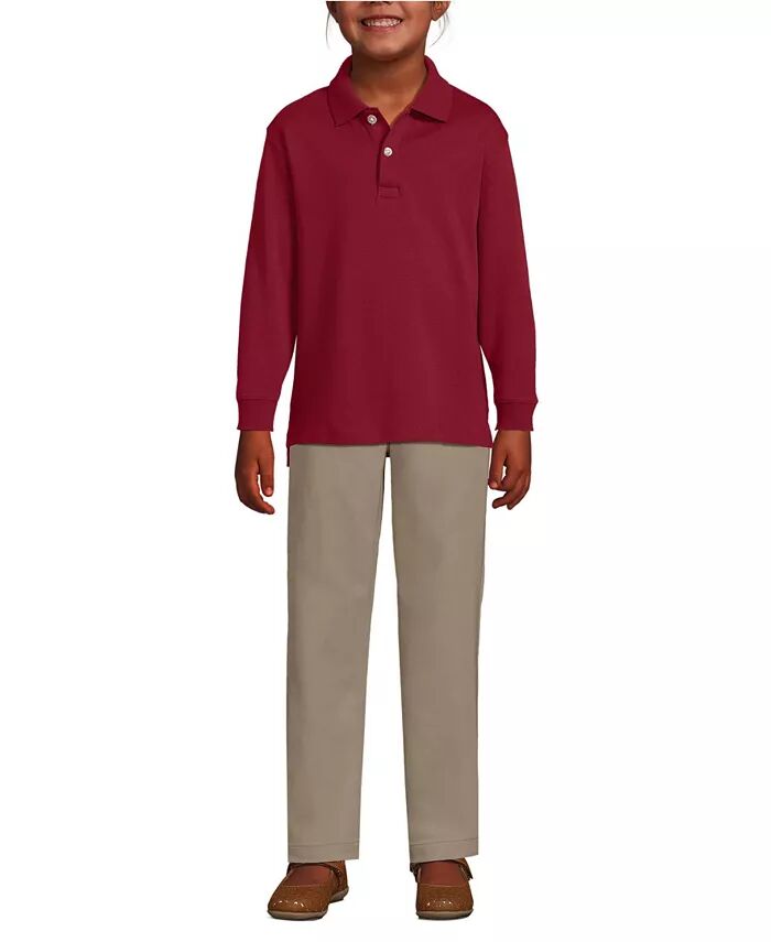Рубашка-поло с длинным рукавом для девочек из интерлока Lands' End, красный
Рубашка-поло с длинным рукавом для девочек из интерлока Lands' End, красный