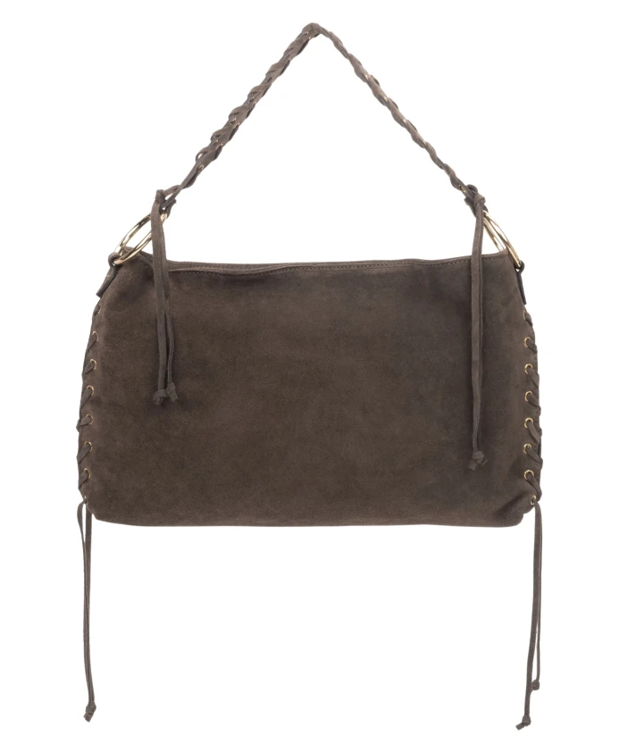 Темно-Коричневая женская сумка в стиле бохо с плетеной ручкой, изготовленная из высококачественного натурального итальянского велюра. Estro, коричневый
Темно-Коричневая женская сумка в стиле бохо с плетеной ручкой, изготовленная из высококачественного натурального итальянского велюра. Estro, коричневый