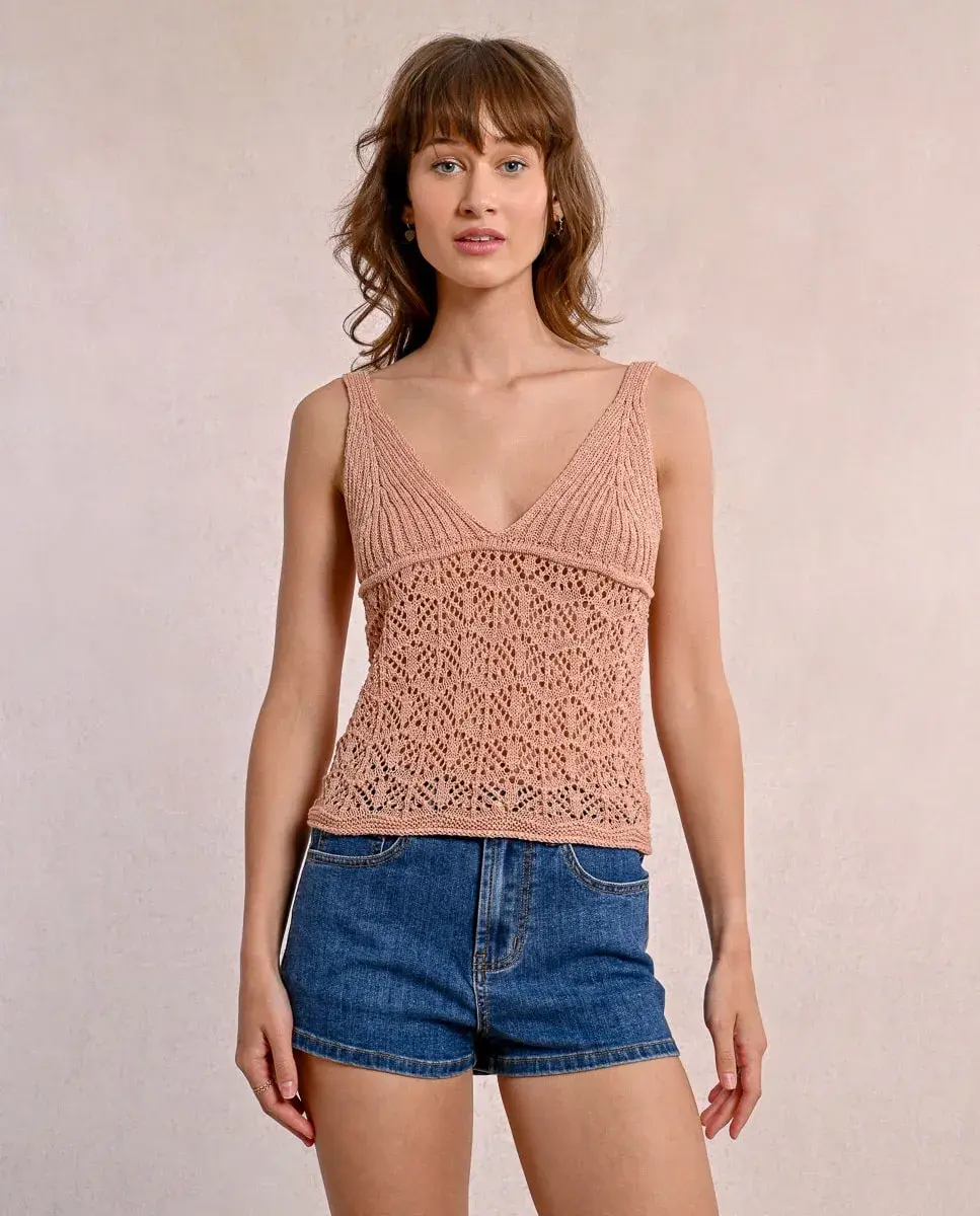 Женский топ на бретельках, связанный крючком Molly Bracken, розовый
Женский топ на бретельках, связанный крючком Molly Bracken, розовый