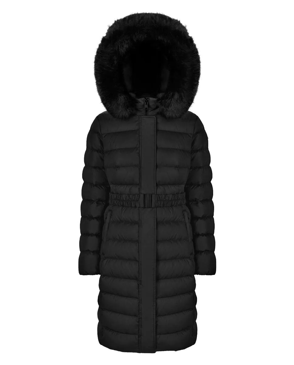 Женский длинный пуховик с поясом и съемным мехом Geox, черный
Женский длинный пуховик с поясом и съемным мехом Geox, черный